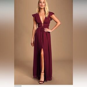 Lulu's Burgundy Maxi Dress